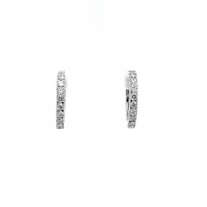 Σκουλαρίκια κρίκοι με διαμάντια από λευκό χρυσό Κ18