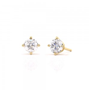  Solitaire earrings with 1.06ct lab-grown diamonds in 18K gold, IGI certified