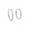 Hoop earrings with cubic zirconia in 14K white gold