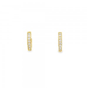 Σκουλαρίκια κρίκοι με ζιρκόν από χρυσό Κ14