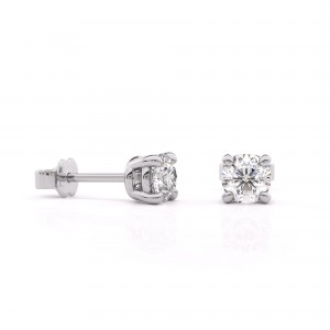  Solitaire earrings with 1.64ct  lab-grown diamonds in 18K white gold, IGI certified