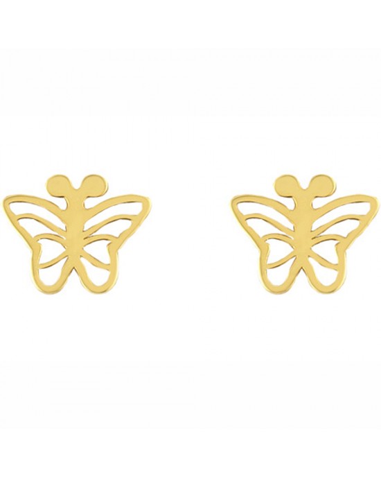 Σκουλαρίκια πεταλούδα από χρυσό Κ14 Ekan