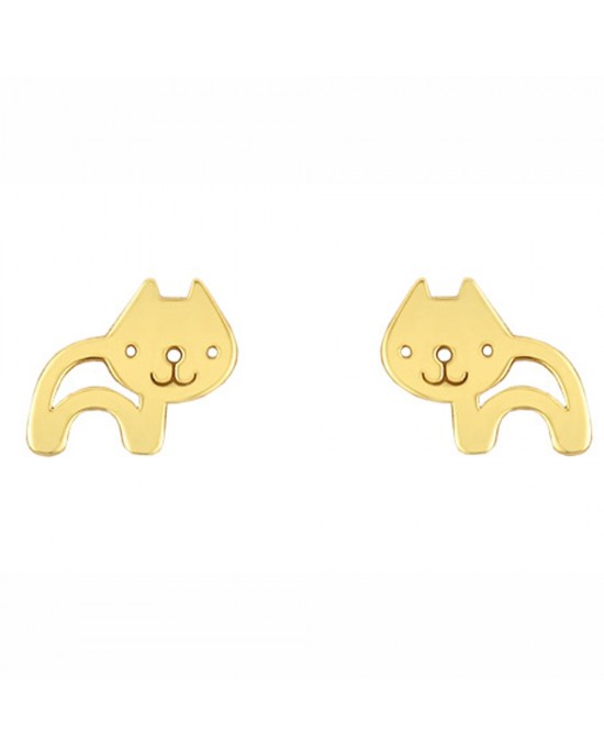 Σκουλαρίκια γατάκι από χρυσό Κ14 Ekan