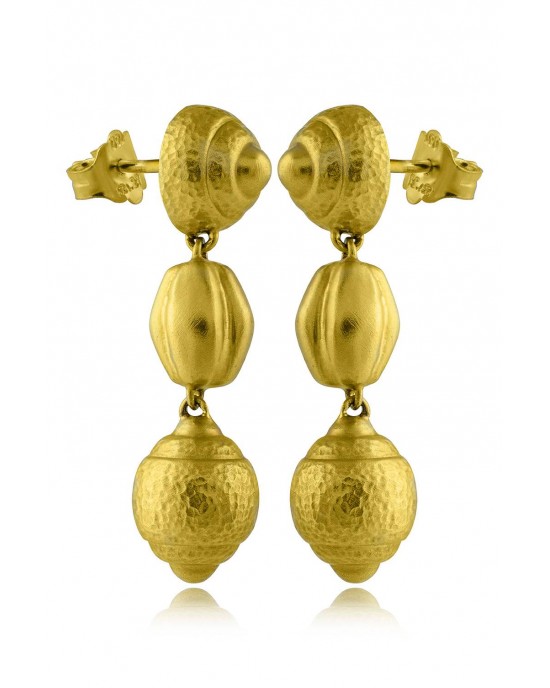 Κρεμαστά αρχαϊκά σκουλαρίκια από Χρυσό Κ18