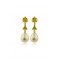 Hanging pearl earrings in 18k gold