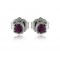 Pink Sapphire Stud Earrings in 18k white gold