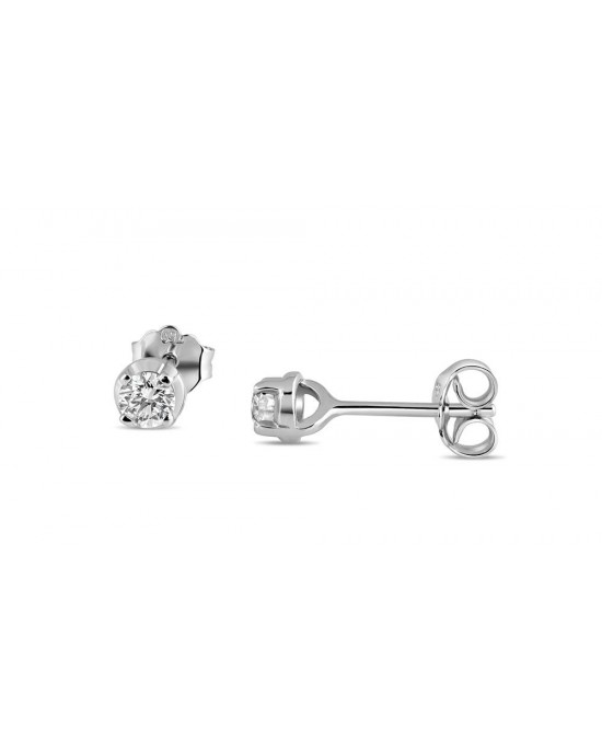 Diamond stud earrings 0.40ct in 18k white gold 