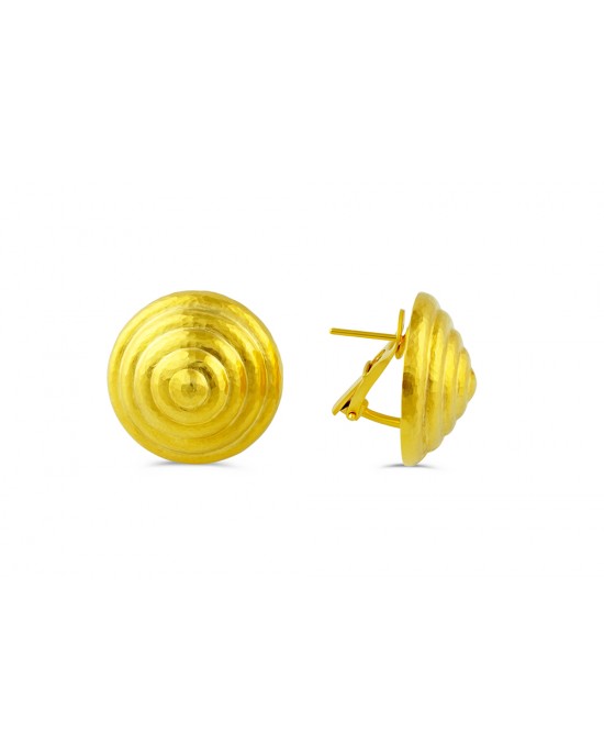 Σκουλαρίκια σφυρίλατα ομόκεντροι κύκλοι από χρυσό Κ18 