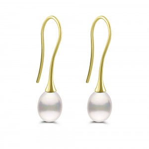 18K Gold Earrings with Pearls