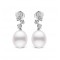 Pearl and diamond earrings in 18k white gold