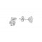 CZ stud earrings 5mm in 14k white gold