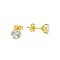 Καρφωτά σκουλαρίκια με ζιργκόν 5mm από χρυσό Κ14