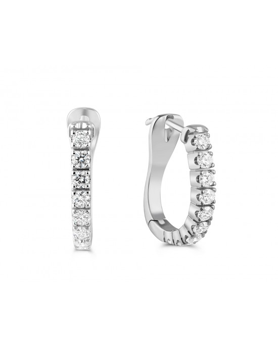 Hoop earrings with diamonds in 18k white gold 