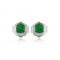 Emerald stud earrings in 18k white gold