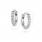 Σκουλαρίκια κρίκοι με διαμάντια από λευκόχρυσο Κ18 