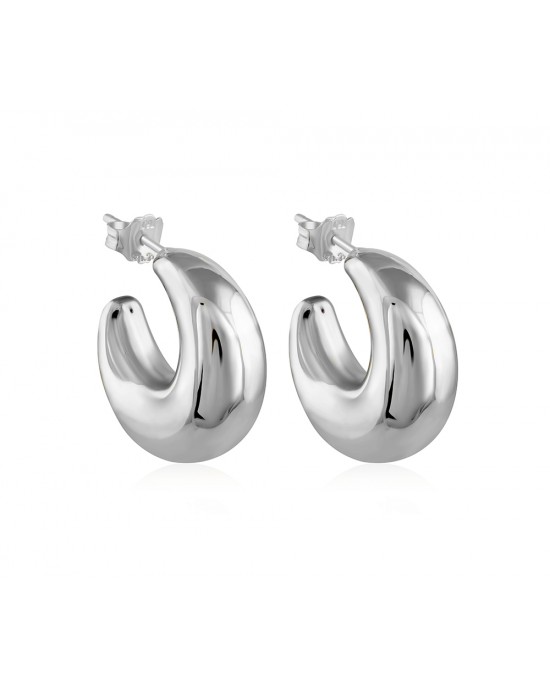 Hoop earrings in rhodium-plated 925° sterling silver