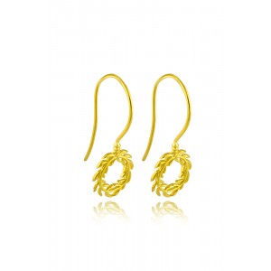 Olive wreath earrings  in 18k gold