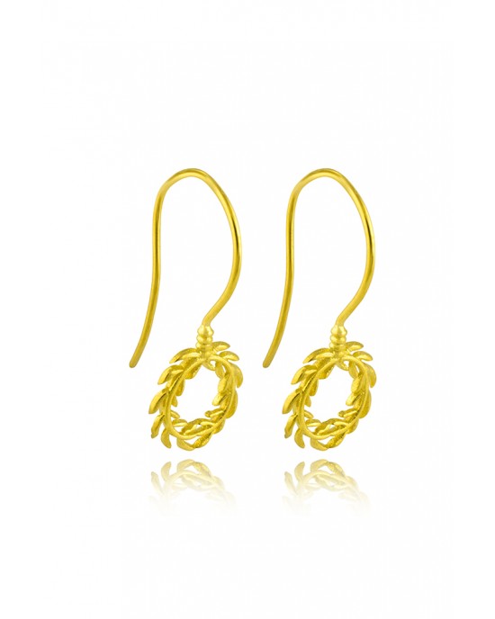 Olive wreath earrings  in 18k gold