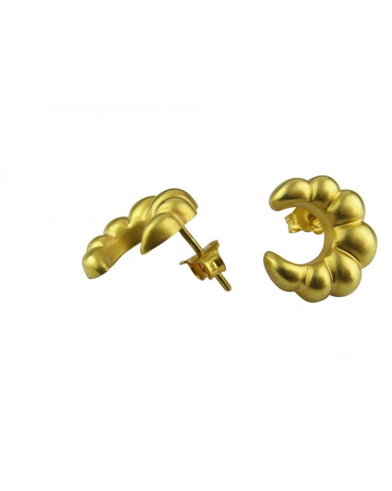 Ματ αρχαϊκά σκουλαρίκια από χρυσό Κ18