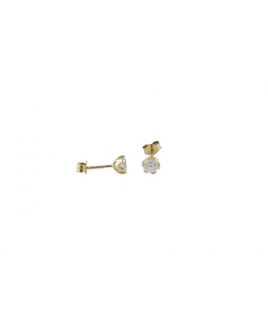 Καρφωτά σκουλαρίκια με ζιρκόνια από χρυσό Κ14