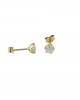 Stud earrings with CZ in 14k gold
