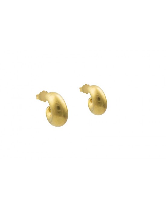 Σκουλαρίκια κρίκοι ματ από χρυσό Κ18