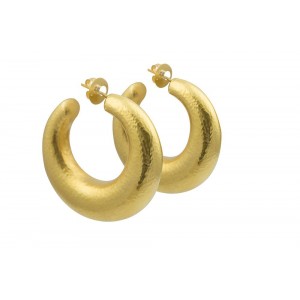 Σφυρήλατοι χειροποίητοι κρίκοι από χρυσό Κ18