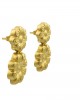 Σκουλαρίκια μαργαρίτες διπλές από χρυσό Κ18