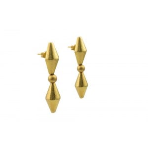 Σφυρήλατα αρχαϊκά σκουλαρίκια από χρυσό Κ18