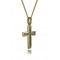 Δίχρωμος βαπτιστικός σταυρός από χρυσό Κ14 και αλυσίδα