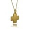 Hammered baptism cross in 18k gold