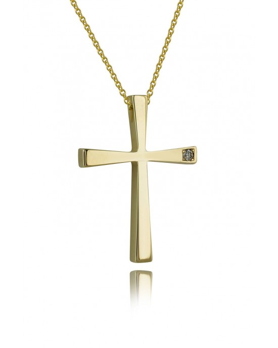 Βαπτιστικός σταυρός με διαμάντι από χρυσό Κ18