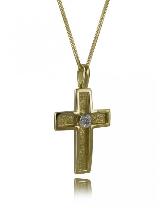 Cross with CZ in 14k gold