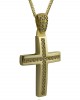Two-sided cross with cubic zirconia in 14k gold