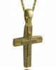 Two-sided cross with cubic zirconia in 14k gold