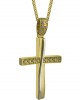 Two-sided baptism cross in 14k gold
