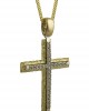 Two-sided cross with Cubic Zirconia in 14k gold