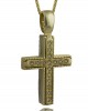 Δίχρωμος σταυρός διπλής όψεως από χρυσό Κ14