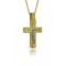 Two-sided baptism cross in 14k gold 