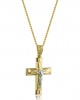 Cross with brushed & polished finish in 14k gold
