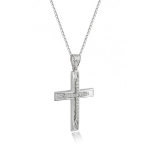 Cross with CZ in 14k white gold Cross with CZ in 14k white gold