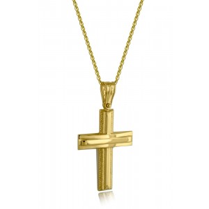 Cross in 14k Gold with sandblasted finish