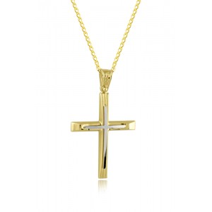 Cross with polished finish in 14k gold
