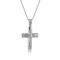 Cross with brushed & polished finish in 14k white gold