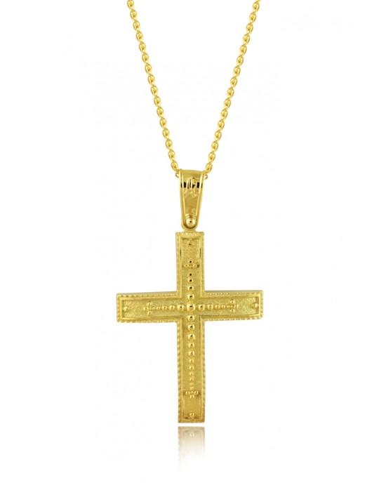 Cross with pattern in 14k gold