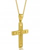 Σταυρός με σχέδια από χρυσό Κ14 και αλυσίδα