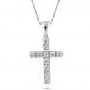 Σταυρός με διαμάντια από λευκόχρυσο Κ18