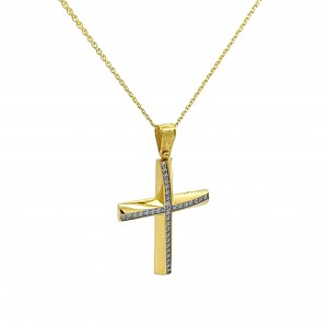 Cross with CZ in 14k gold Cross with CZ in 14k gold