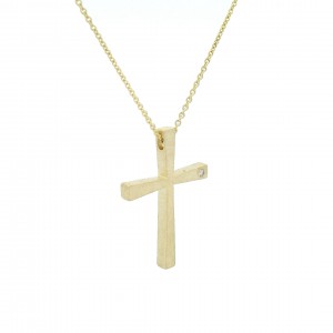 Cross with diamond in 14k gold Cross with diamond in 14k gold