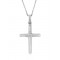 Σταυρός με ζιρκόν από λευκόχρυσο Κ14 